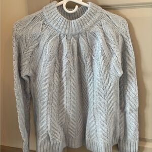 Tuckernuck Peacock Cable Knit Sweater in Light Blue